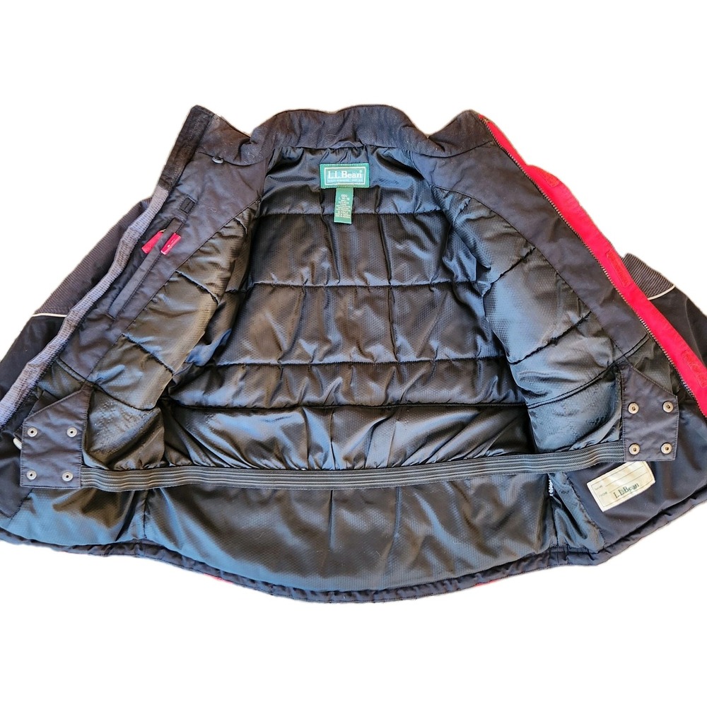 LL Bean Kids Winter Ski Snow Jacket Black Red Insulated Kids L 14-16 Outdoors - Picture 5 of 16